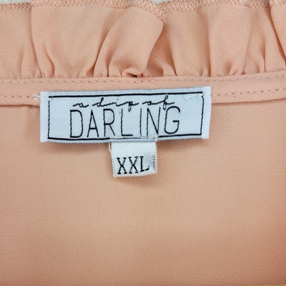 A Dip of Darling Soft Peach Long Sleeve Blouse Top Sz XXL - Picture 3 of 5